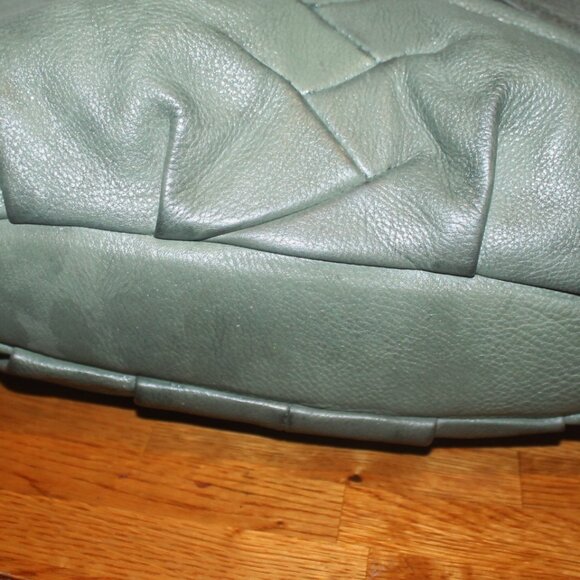 $399 Avorio Made In Italy Soft Leather "Ruched" Hobo Shoulder Bag Purse - Picture 6 of 8